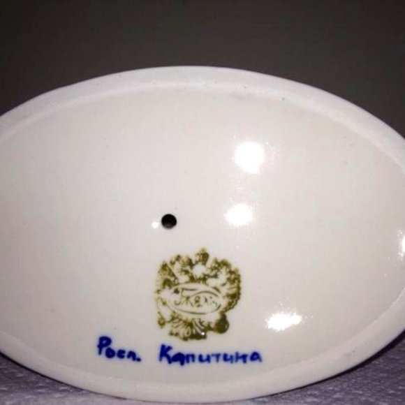 NEW Gzhel Porcelain Tri Candelabra Candlestick Handmade Signed Unique Imported - Picture 5 of 5